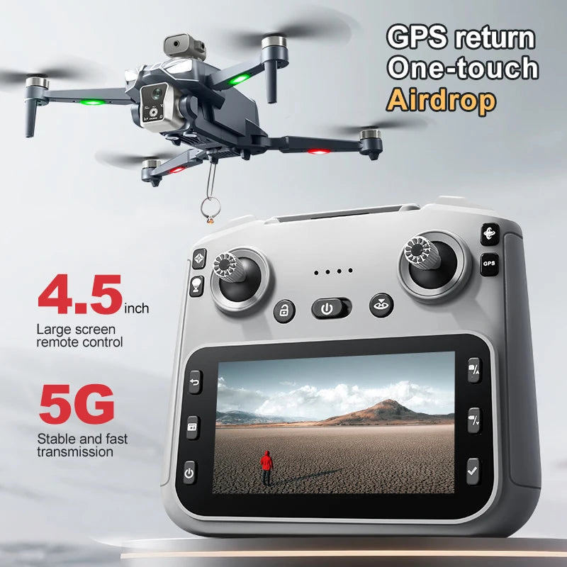 Air 3 Dual 4K  Drone with Smart RC&92 Mini Flight | طائرة Air 3 بكاميرتين 4K وريموت ذكي و92 دقيقة طيران