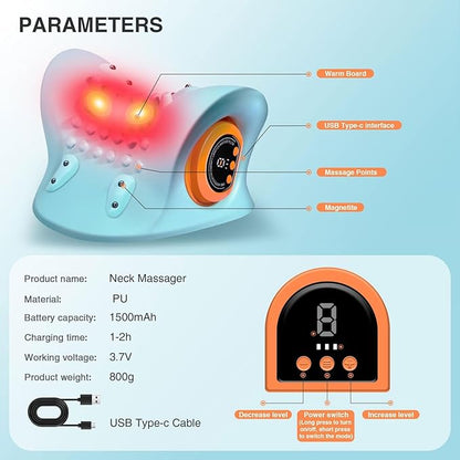EMS Neck Massager with Heat - Electric Muscle Relaxation for Neck & Shoulder Comfort | UAE