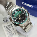 Casio AMW-870DA Luxury Green Dial Watch – Analog Digital Dual Time | 10-Year Battery | 50M Water Resistant